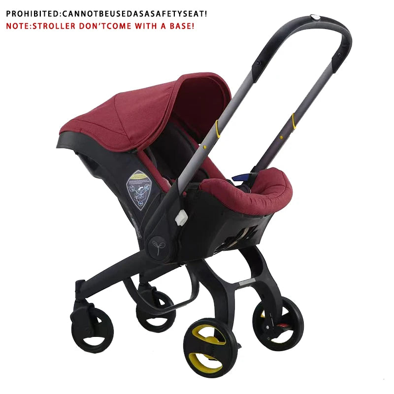 Lightweight Foldable Stroller | Metal Frame and All-Terrain Stroller with One-Step Fold/Brake, Storage Basket, Sunshade, aaby Ha
