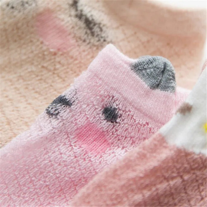 5Pairs/lot 0-24M Newborn Baby Boys Girls Socks Cartoon Cotton Baby Socks for Girls Infant Toddler Summer Mesh Thin Accessories