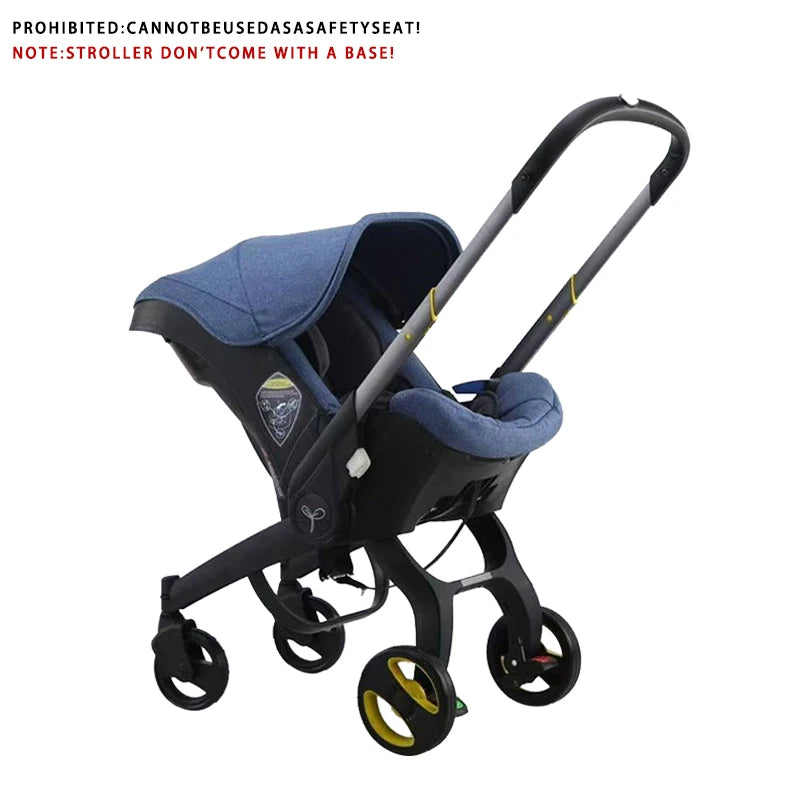 Lightweight Foldable Stroller | Metal Frame and All-Terrain Stroller with One-Step Fold/Brake, Storage Basket, Sunshade, aaby Ha