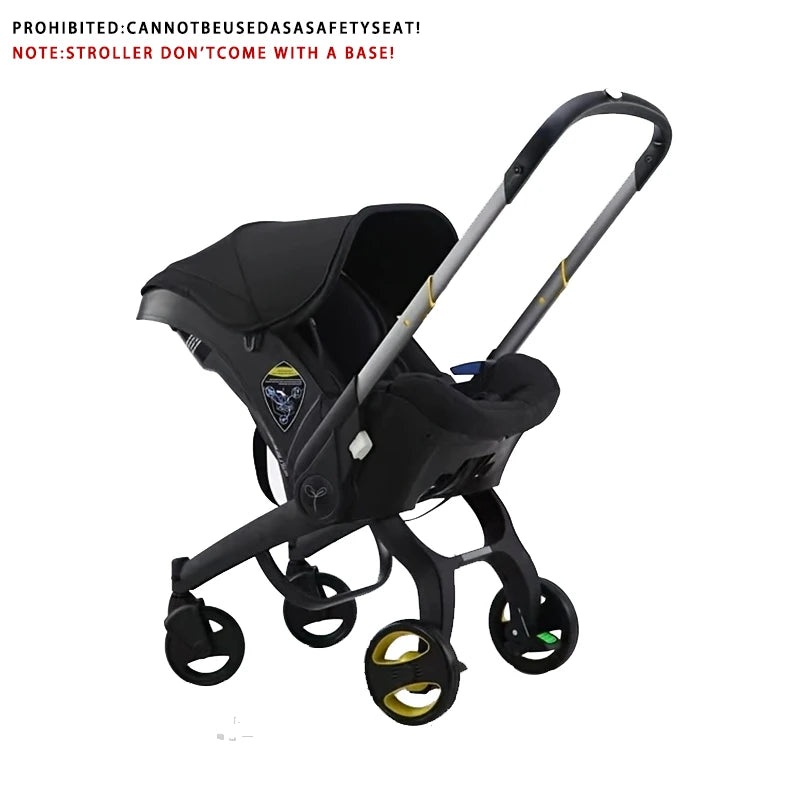 Lightweight Foldable Stroller | Metal Frame and All-Terrain Stroller with One-Step Fold/Brake, Storage Basket, Sunshade, aaby Ha