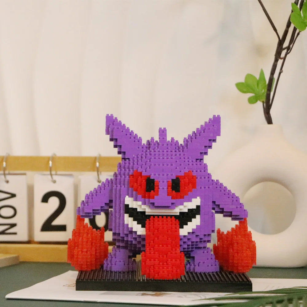 Pokemon Gengar Lucario Mewtwo Building Blocks Piplup Mega Rayquaza Charizard Assembled Mini Bricks Toys For Kid Christmas Gift