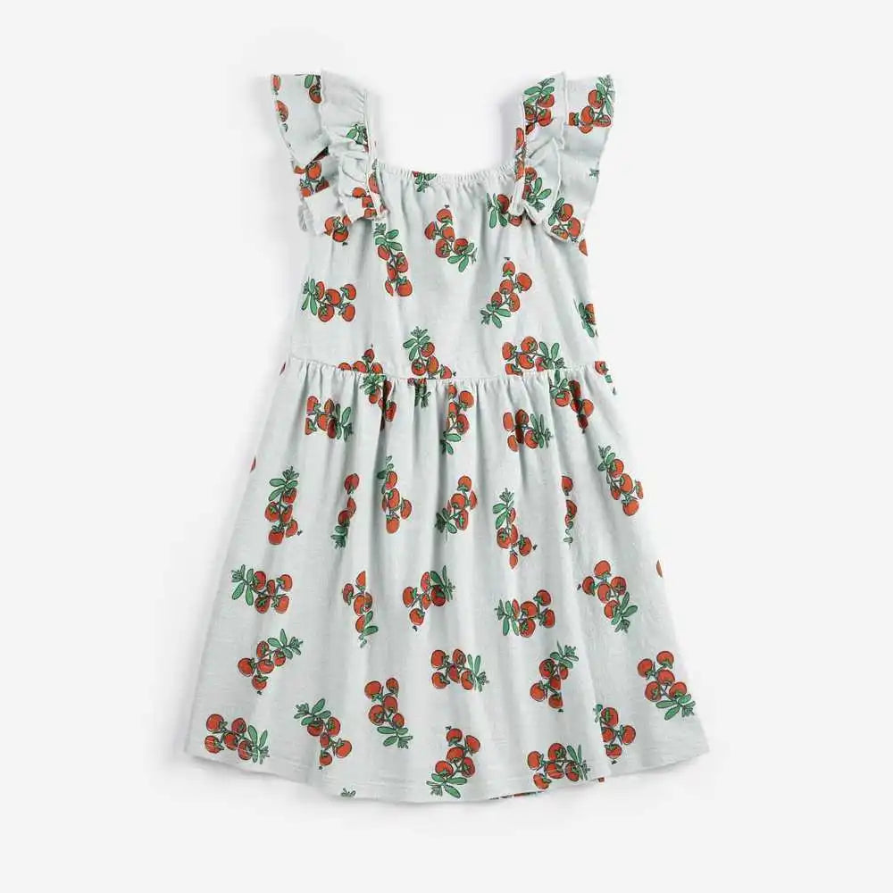 Fashion Girls Dress 2026 Spring Summer Flower Printed Fashion Dresses Baby Kids Skirts Series Outfit Clothing