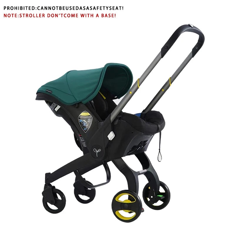 Lightweight Foldable Stroller | Metal Frame and All-Terrain Stroller with One-Step Fold/Brake, Storage Basket, Sunshade, aaby Ha