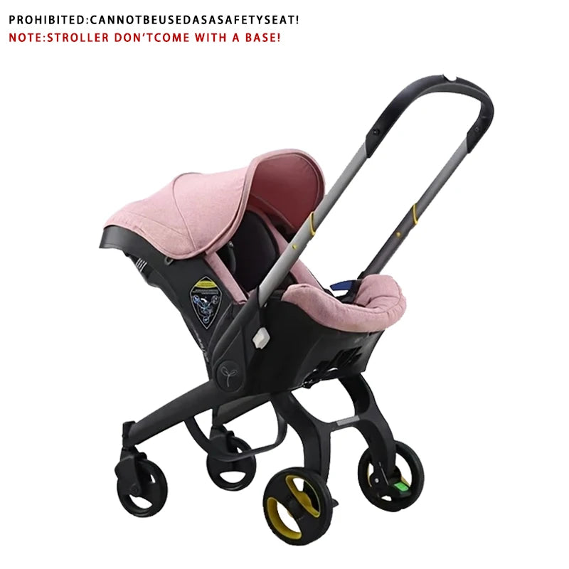 Lightweight Foldable Stroller | Metal Frame and All-Terrain Stroller with One-Step Fold/Brake, Storage Basket, Sunshade, aaby Ha