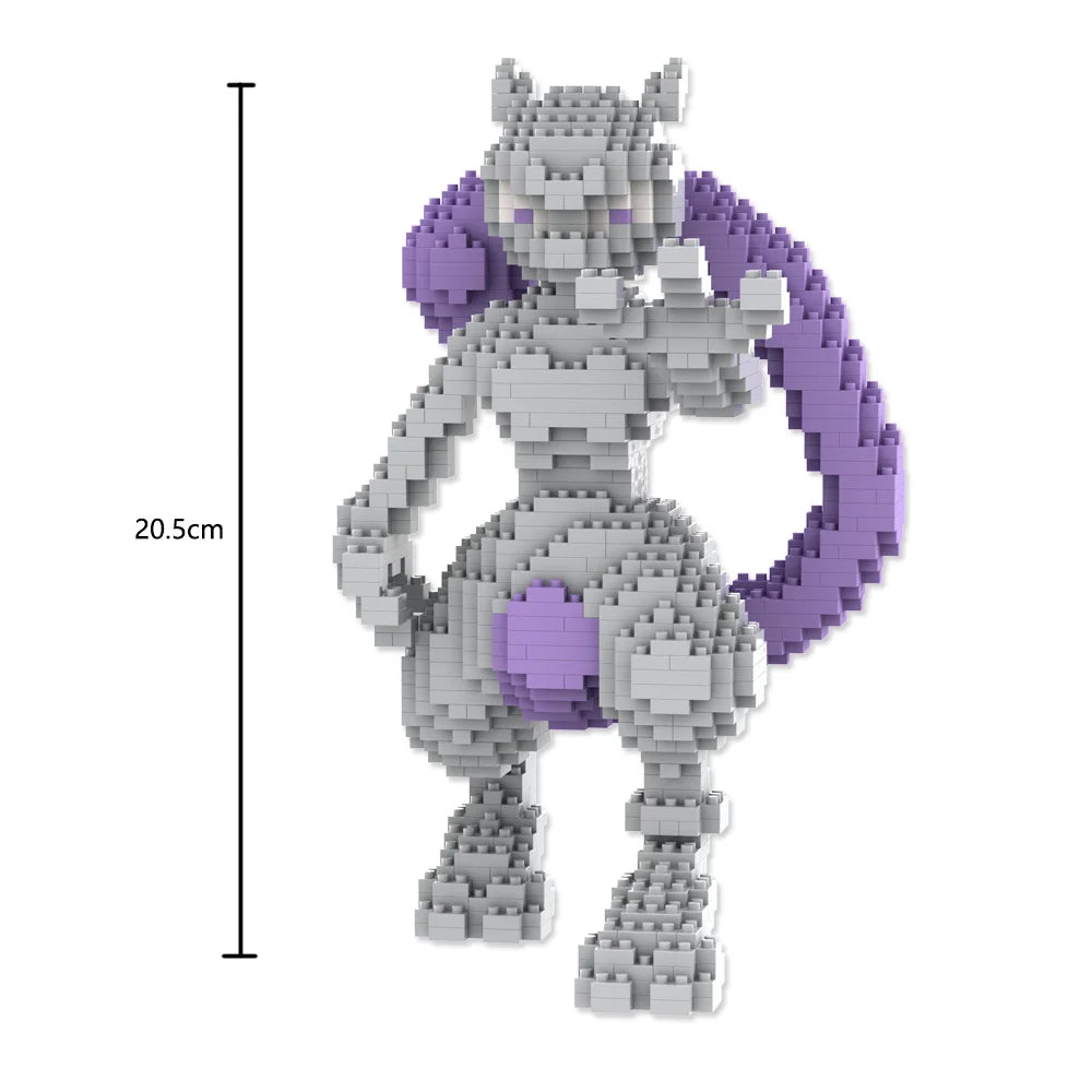 Pokemon Gengar Lucario Mewtwo Building Blocks Piplup Mega Rayquaza Charizard Assembled Mini Bricks Toys For Kid Christmas Gift