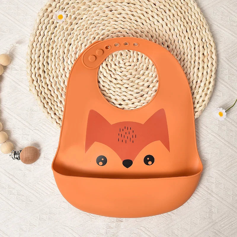 Hot Soft Silicone Baby Feeding Bibs Waterproof Antibacterial Toddler Kids Large Pocket Bibs baby accessories