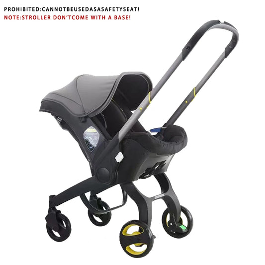 Lightweight Foldable Stroller | Metal Frame and All-Terrain Stroller with One-Step Fold/Brake, Storage Basket, Sunshade, aaby Ha