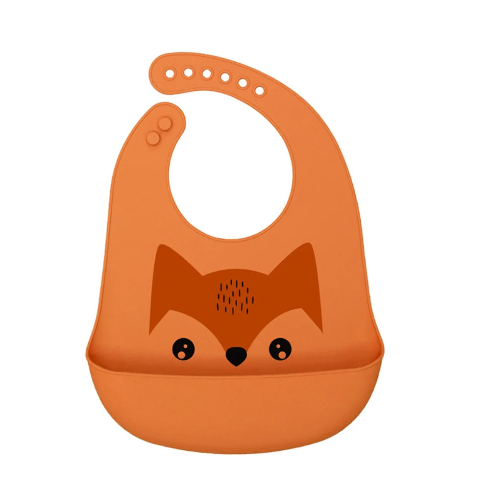Hot Soft Silicone Baby Feeding Bibs Waterproof Antibacterial Toddler Kids Large Pocket Bibs baby accessories