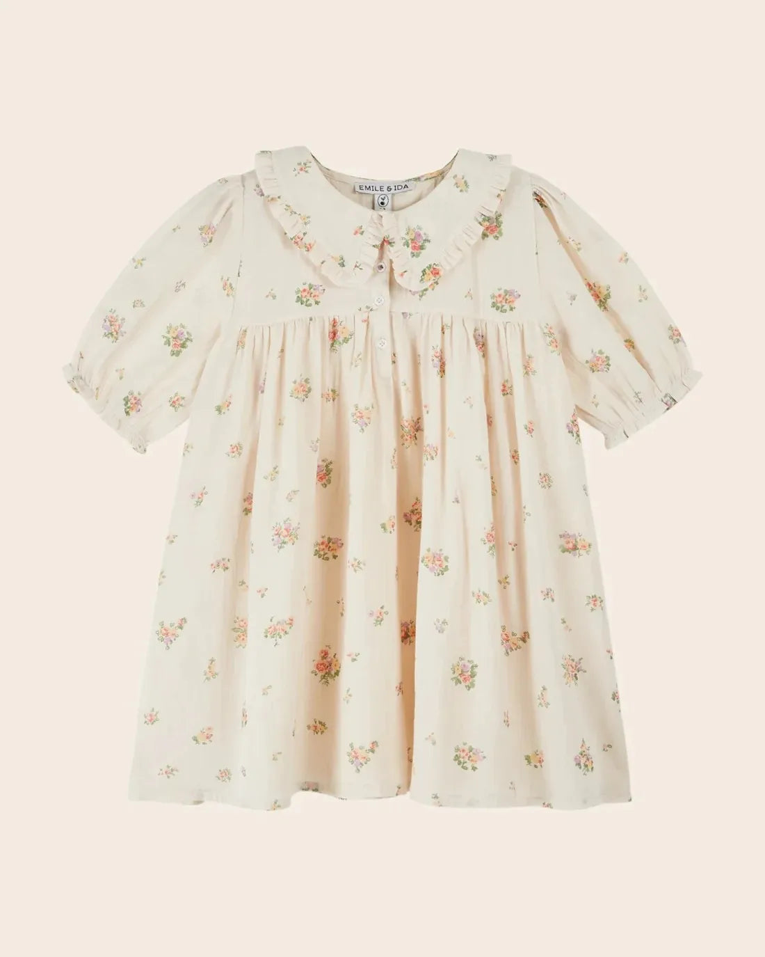 2026 SS Summer Embroidered flowers Girl Denim Dress EM Pleated Kids Short Sleeve Princess Dresses Clothes