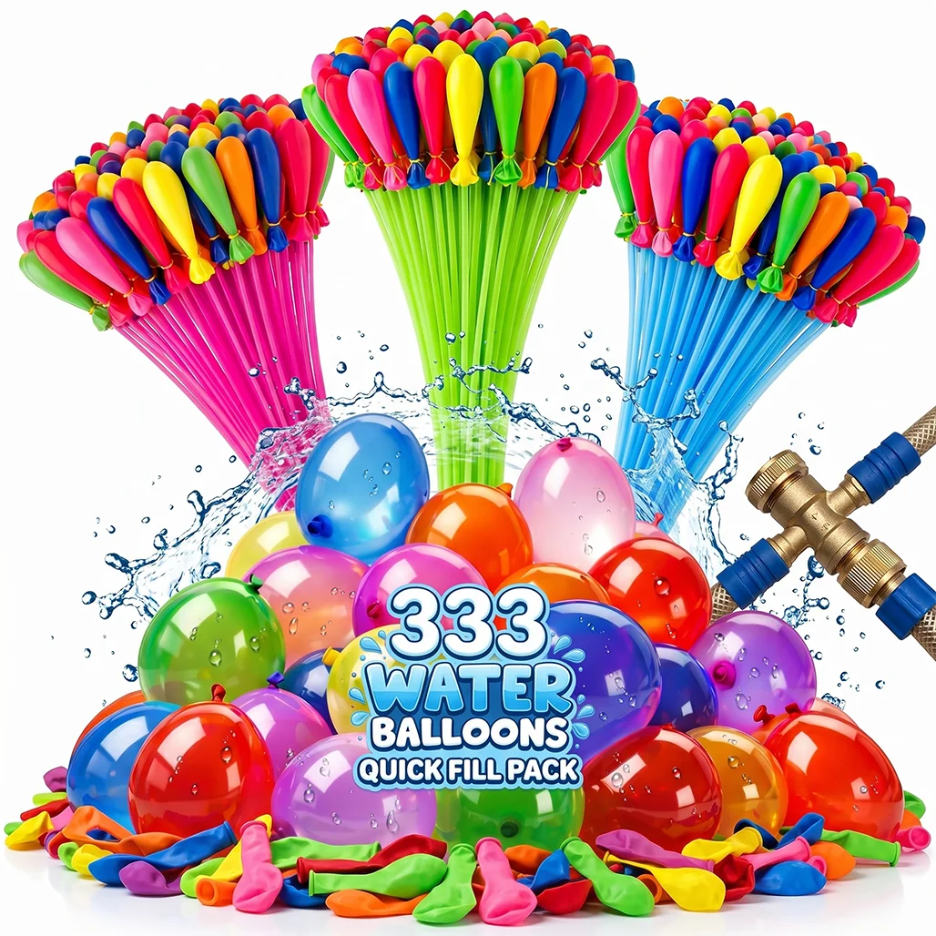 333Pcs Quick Fill Water Balloons Self-Tying Water Bombs Kids Summer Outdoor Pool Beach Splash Toys Family Party Fun Games