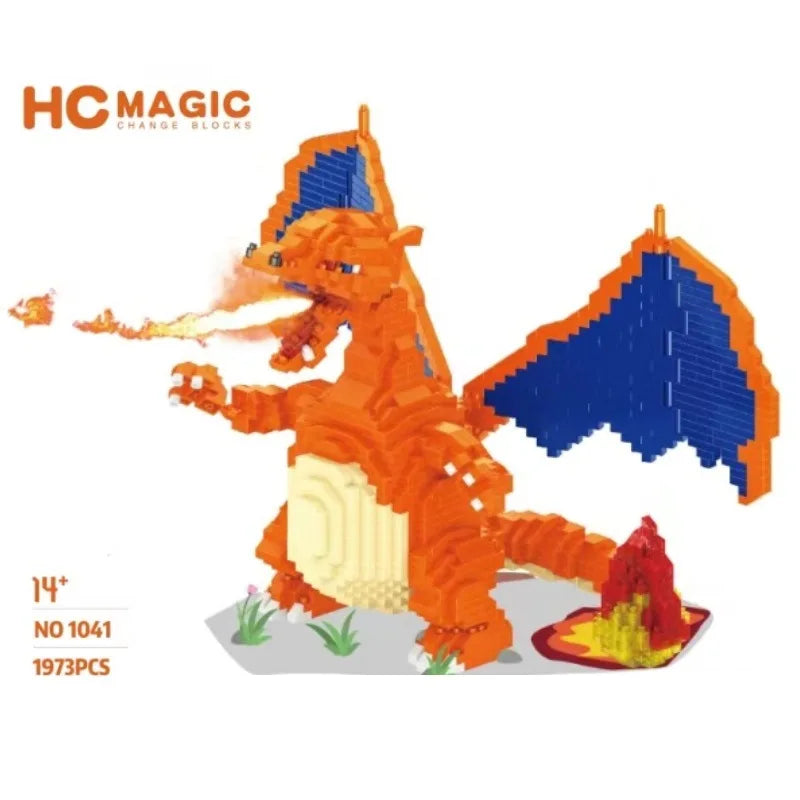 Pokemon Gengar Lucario Mewtwo Building Blocks Piplup Mega Rayquaza Charizard Assembled Mini Bricks Toys For Kid Christmas Gift